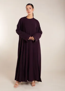 Two Piece Open Abaya with Slip Taupe