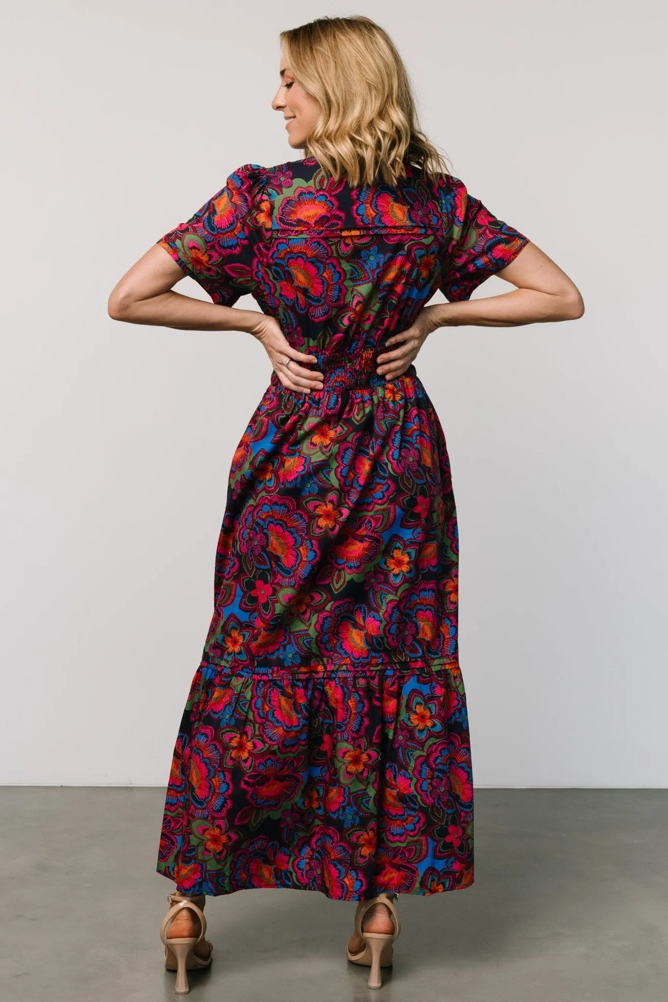 Vera Maxi Dress | Midnight Fuchsia Print