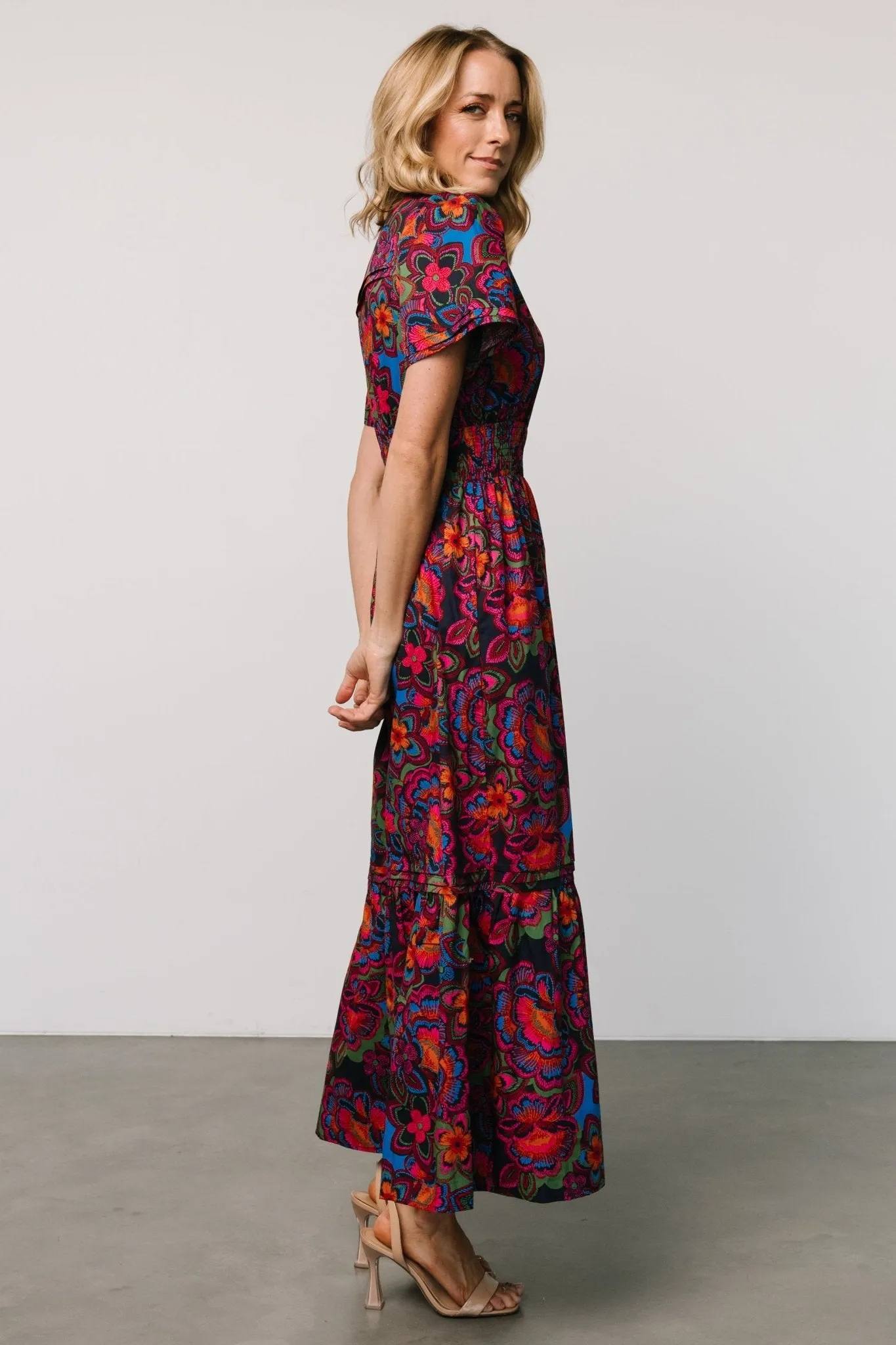 Vera Maxi Dress | Midnight Fuchsia Print