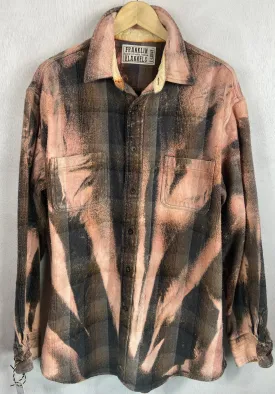 Vintage Grey, Black and Dusty Rose Flannel Jacket Size XL