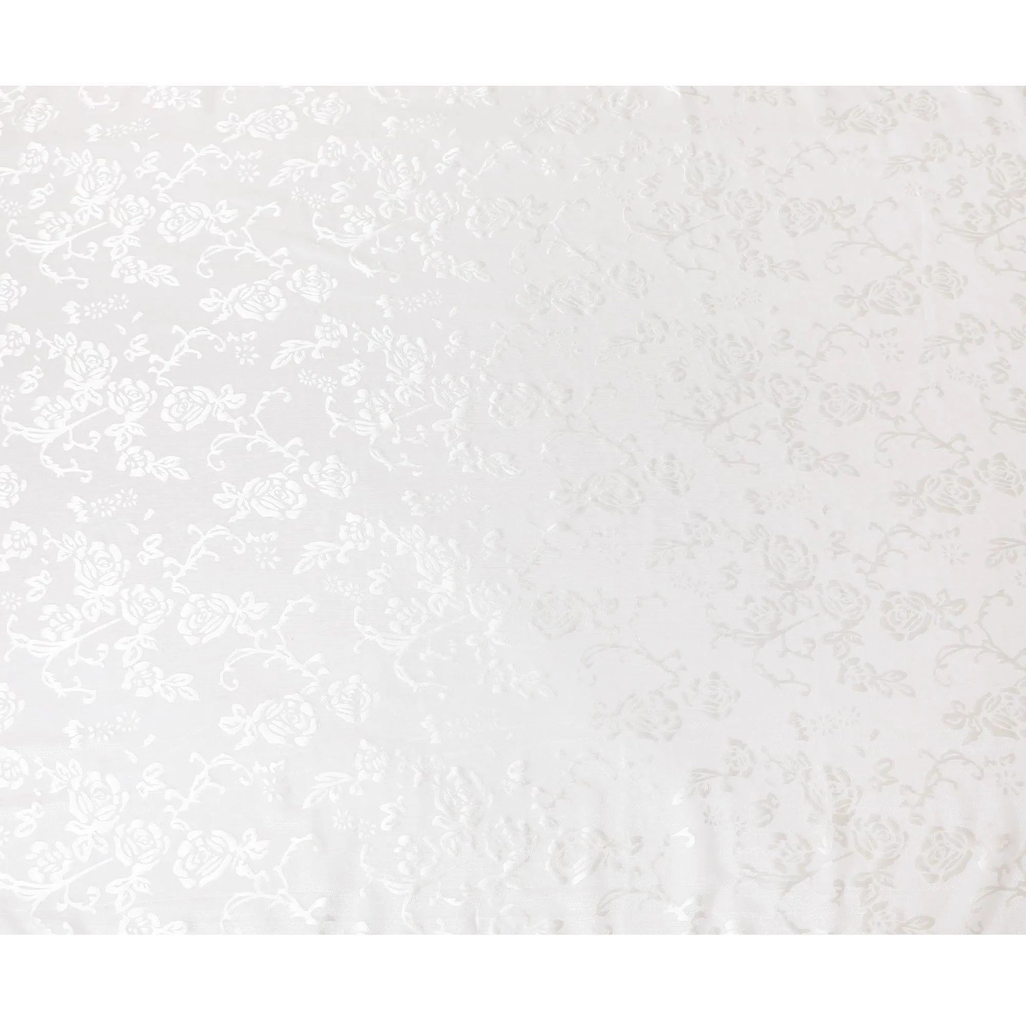 White Premim pure silk chiffon fabric with silver jacquard in floral design-D15331