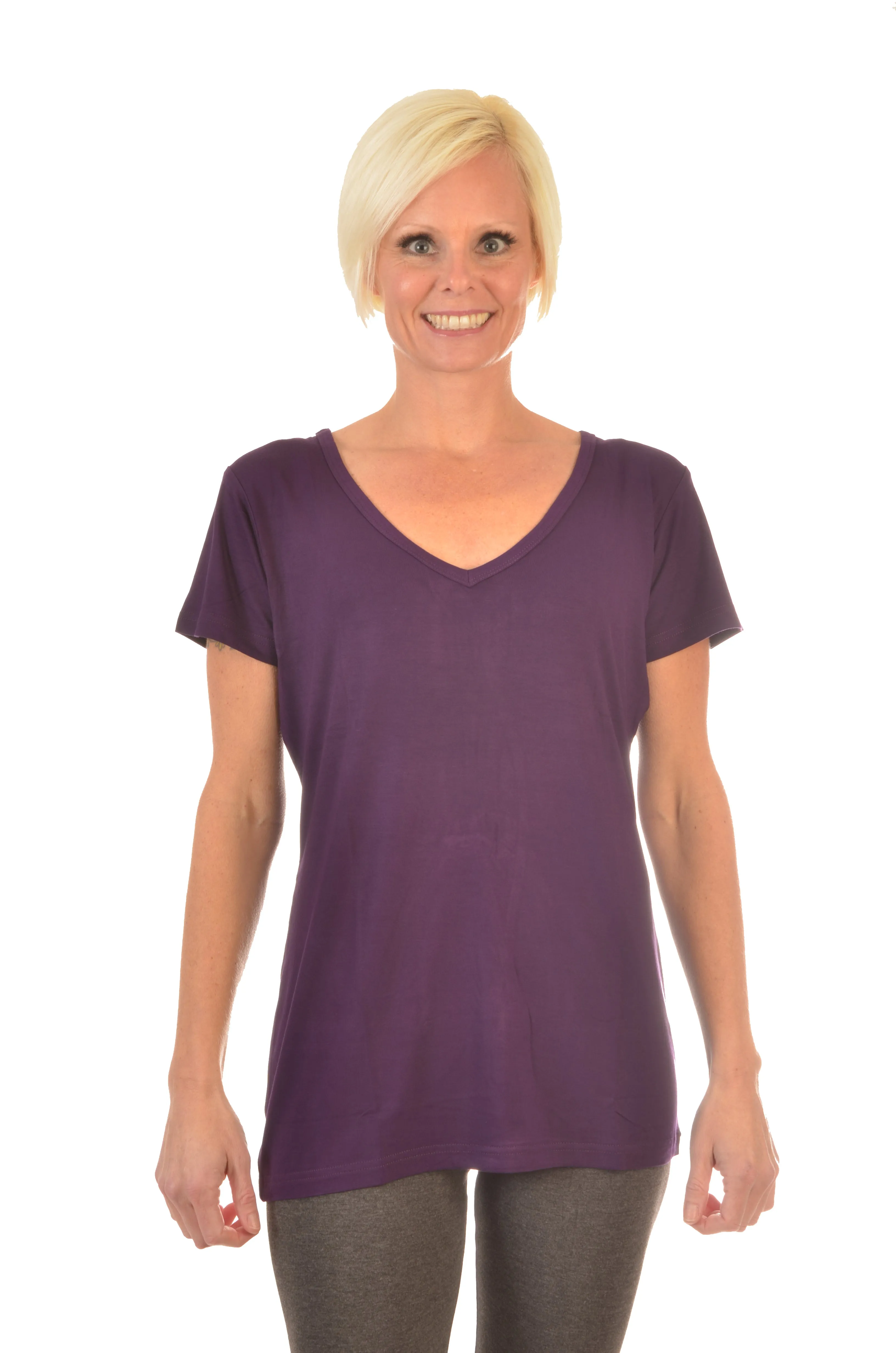 Women Wayi Bamboo V-neck T-shirt