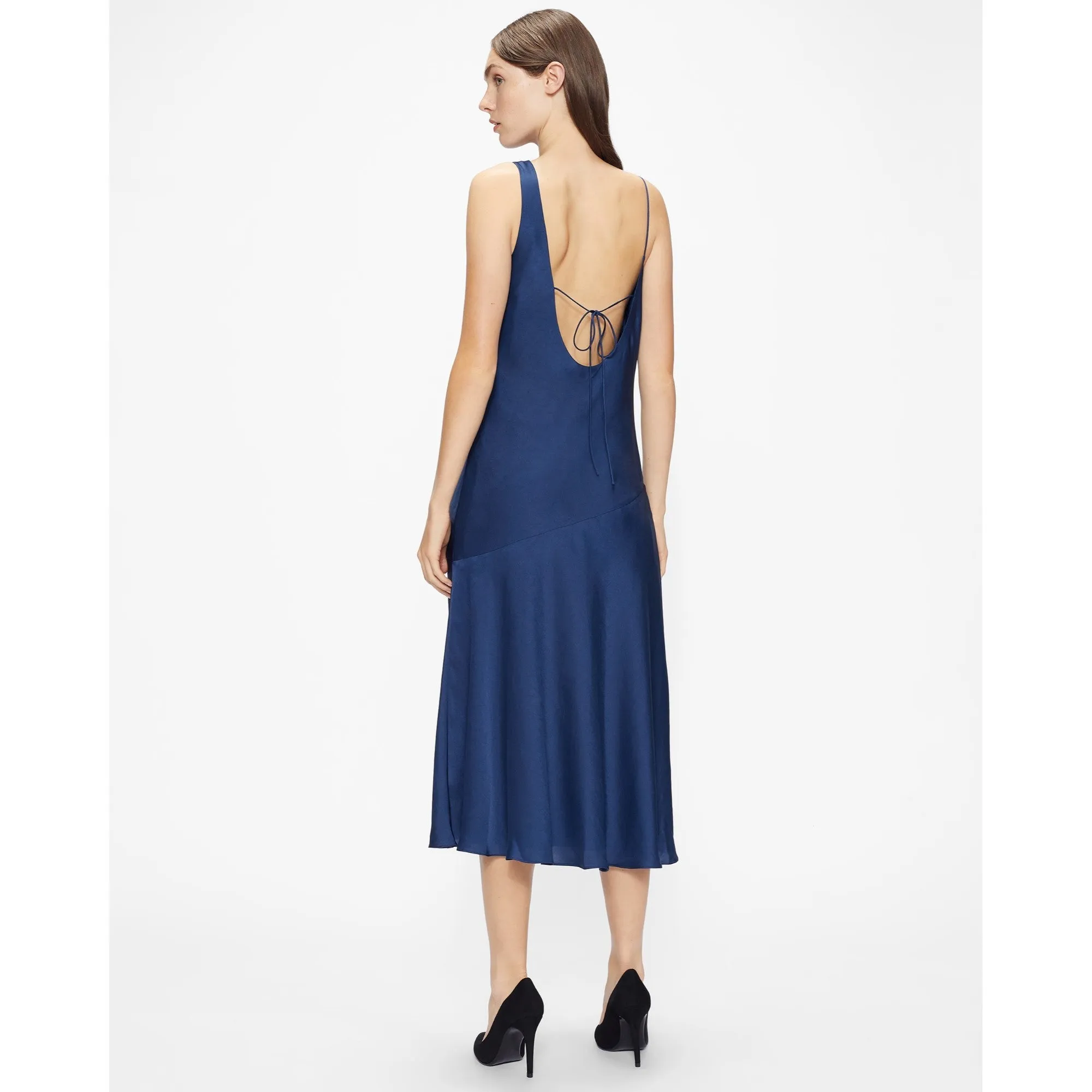 Women Wmd-Kaaira-Asymmetric Cowl Slip Dress - Dk-Navy