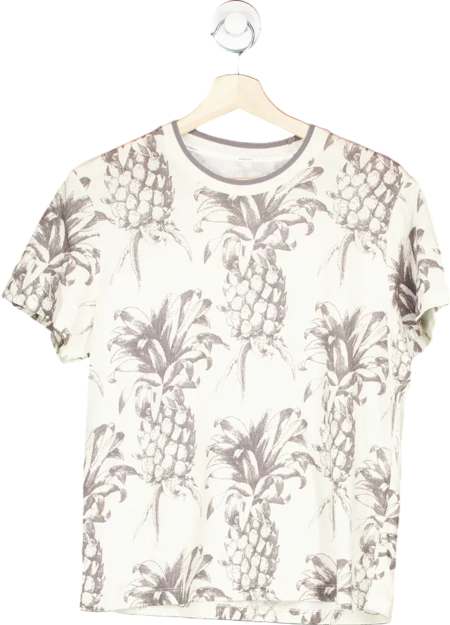 Zimmermann Beige Pineapple Print T-Shirt UK 8